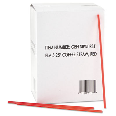 Coffee Stirrers, Red/White, Plastic, 5 1/4