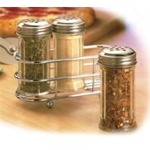TableCraft 659N 2 oz. Fluted Glass Condiment Shaker and Rack