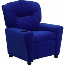 Flash Furniture BT-7950-KID-MIC-BLUE-GG Contemporary Blue Microfiber Kids Recliner with Cup Holder