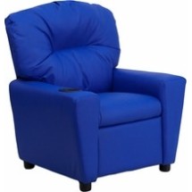 Flash Furniture BT-7950-KID-BLUE-GG Contemporary Blue Vinyl Kids Recliner with Cup Holder