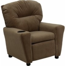 Flash Furniture BT-7950-KID-MIC-BRWN-GG Contemporary Brown Microfiber Kids Recliner with Cup Holder