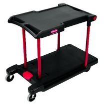 Two-Shelf Convertible Utility Cart, Black