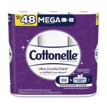 Cottonelle Ultra Cleancare Toilet Paper, Mega Rolls, 284 Sheets/Roll, 12 Rolls/Carton