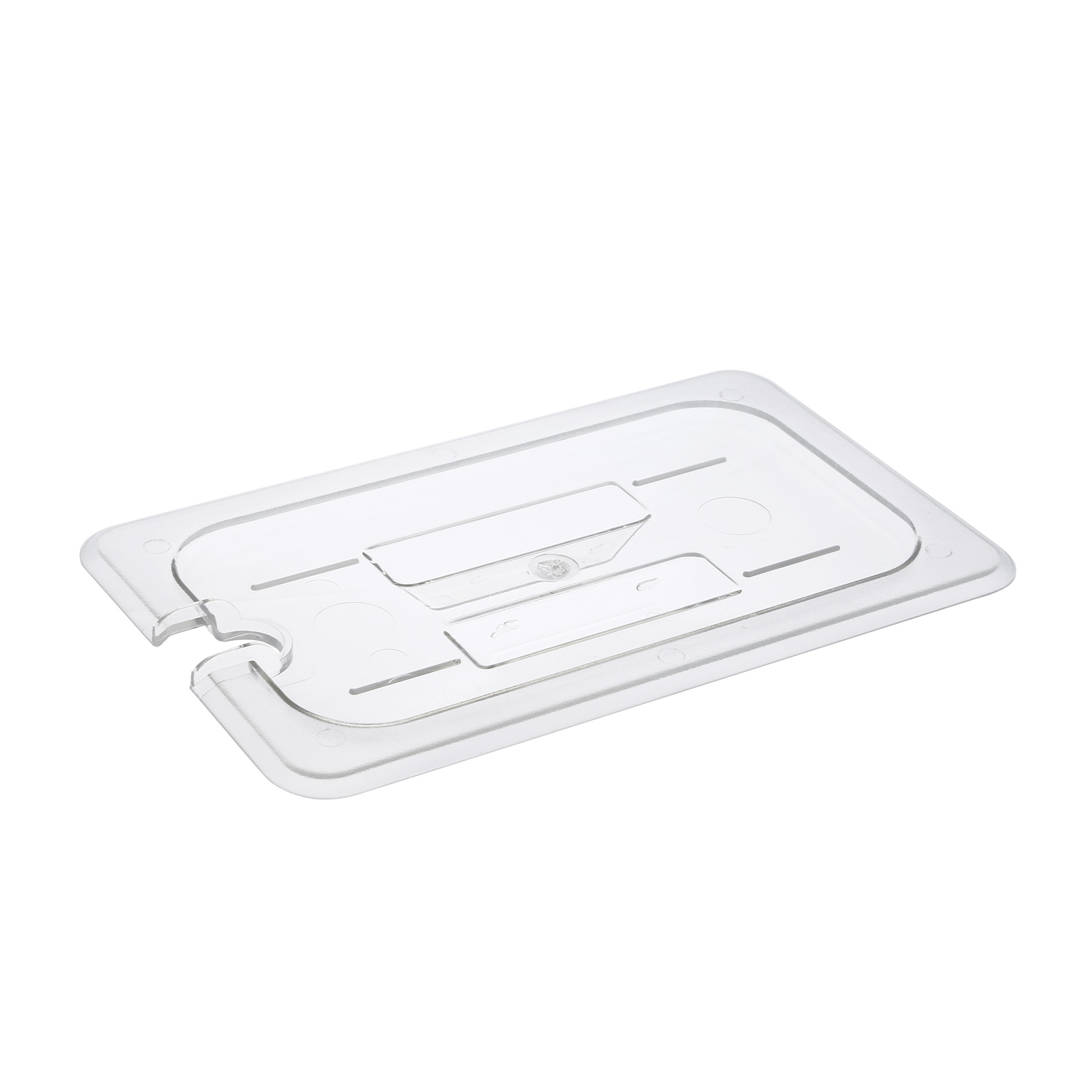 CAC China PCSL-QC Quarter Size Polycarbonate Food Pan Cover with Notch