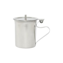 CAC China SSCM-10 Stainless Steel Creamer/Server with Lid 10 oz.