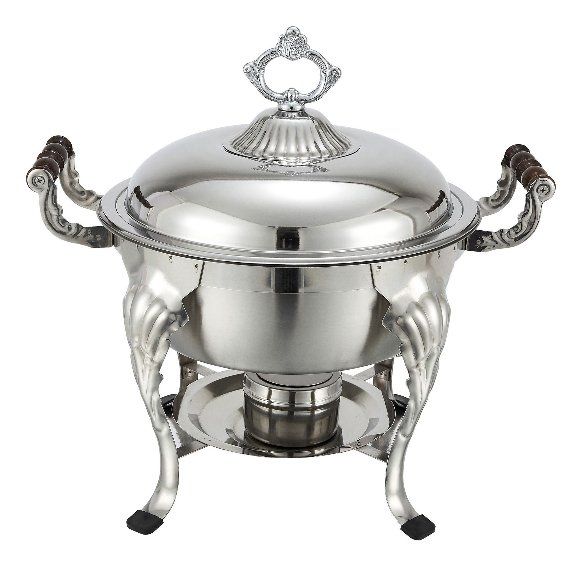 Winco 708 Crown Collection 6 Qt. Round Chafer with Dome Cover