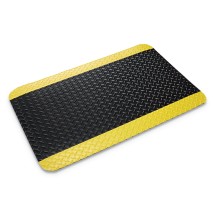 Crown Industrial Deck Plate Anti-Fatigue Mat, 36 x 60, Black/Yellow Border