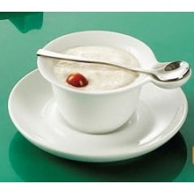 CAC China PTC-5-S Party Collection Super White 7 oz. Cup, 6-1/4&quot; Saucer and Spoon Set
