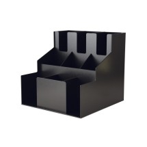 CAC China ACO3-3D Black 3-Tier 3-Stack Cup/Lid Organizer