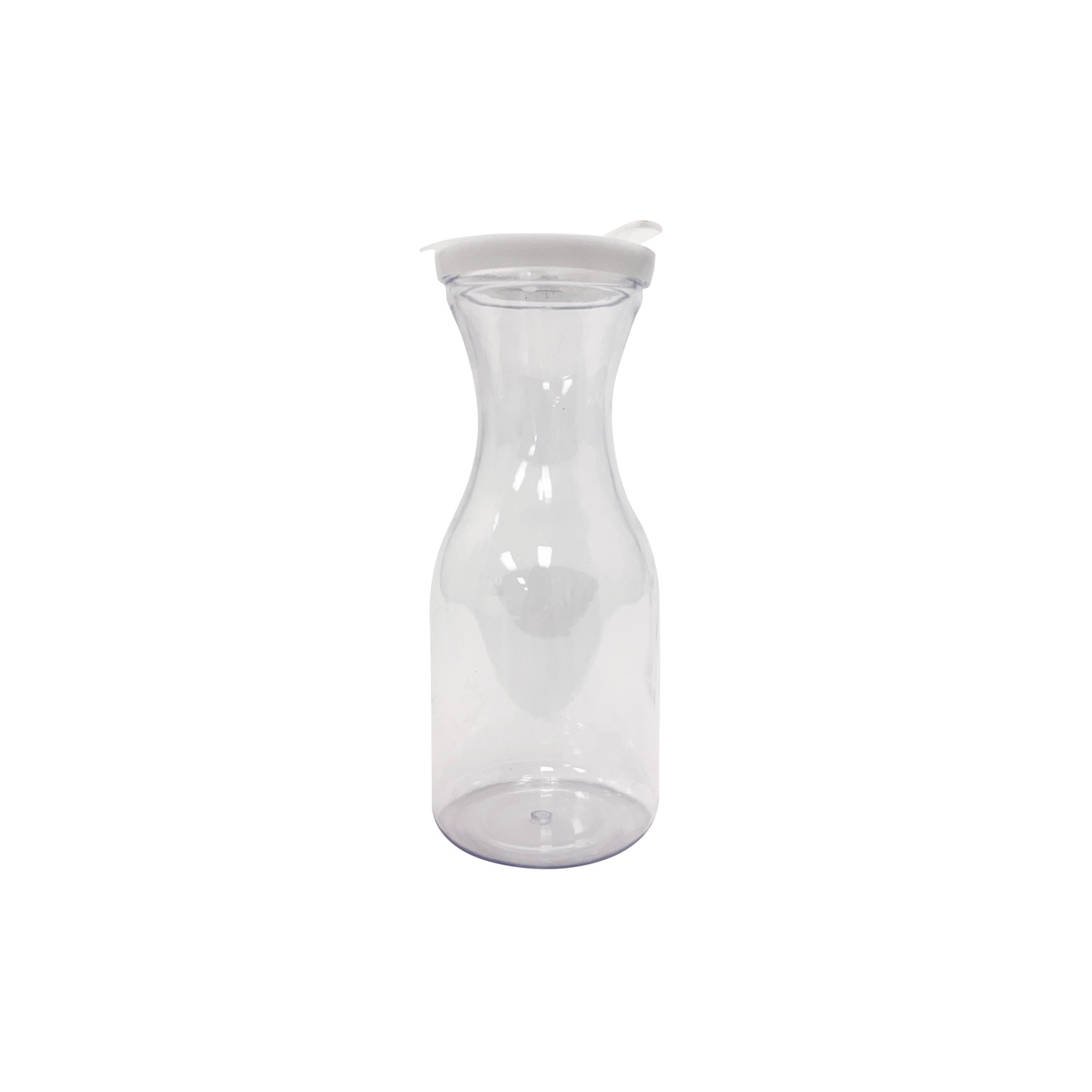 CAC China DCTL-05 Clear Plastic Beverage Decanter with Cover 0.5 Qt.
