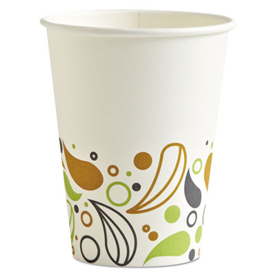 Deerfield Printed Paper Hot Cups, 12 oz, 20 Cups/Sleeve, 50 Sleeves/Carton