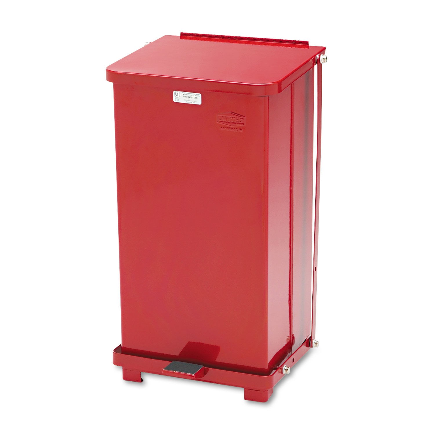 Defenders Red Biohazard Step Can, 12 Gallon