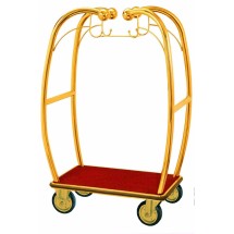 Aarco Products BEL-101B Bellman's Curved Luggage Cart, Brass Finish