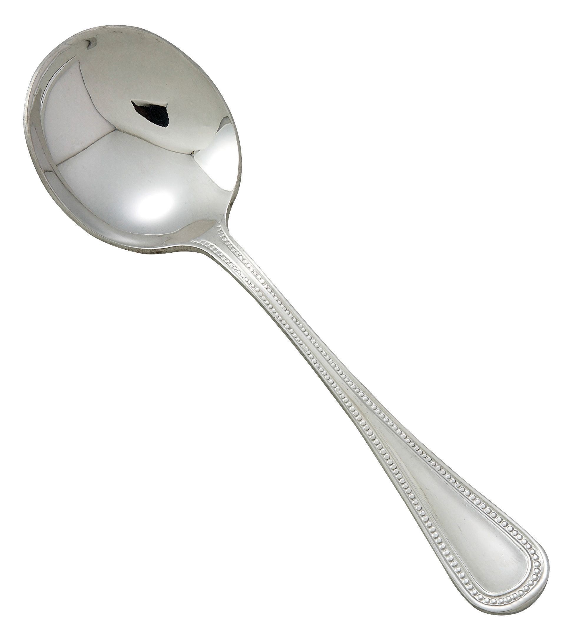 Winco 0036-04 Deluxe Pearl Extra Heavy Stainless Steel Bouillon Spoon (12/Pack)