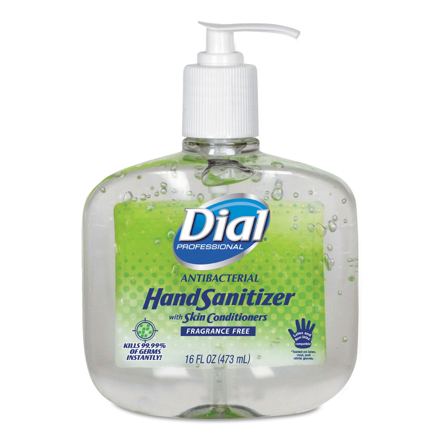 Dial Instant Hand Sanitizer with Moisturizers, Pump Bottle 16 oz. 8/Carton