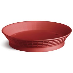 TableCraft 157510R Red Plastic Diner Platter with Base, 10-1/2"