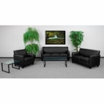 Flash Furniture BT-827-SET-BK-GG Diplomat Series Reception Set in Black