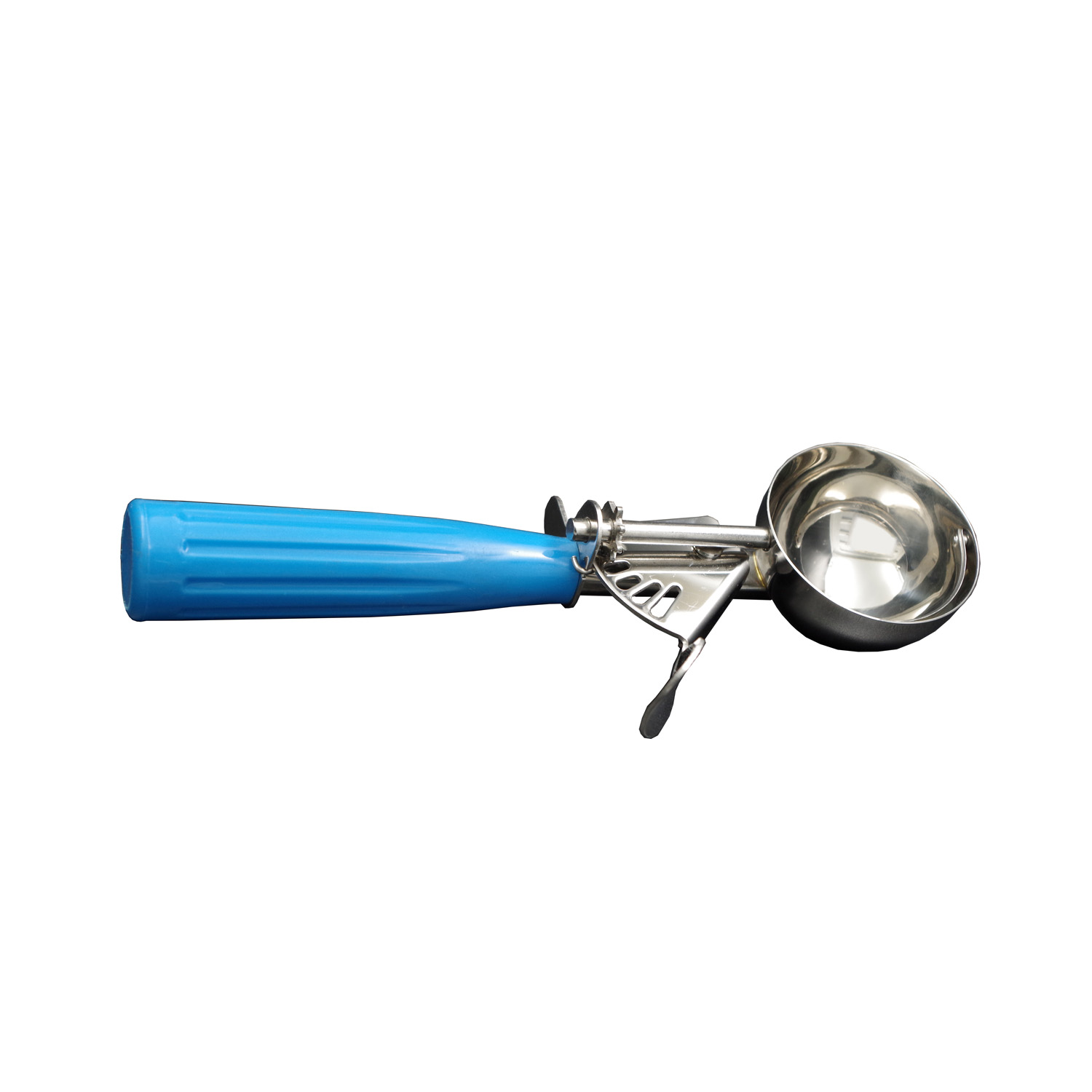 CAC China SICD-16BL Stainless Steel Thumb Disher with Royal Blue Handle 2 oz., #16