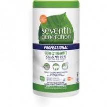 Seventh Generation Disinfecting Multi-Surface Wipes, Lemongrass Citrus, 70/Canister, 6/Carton