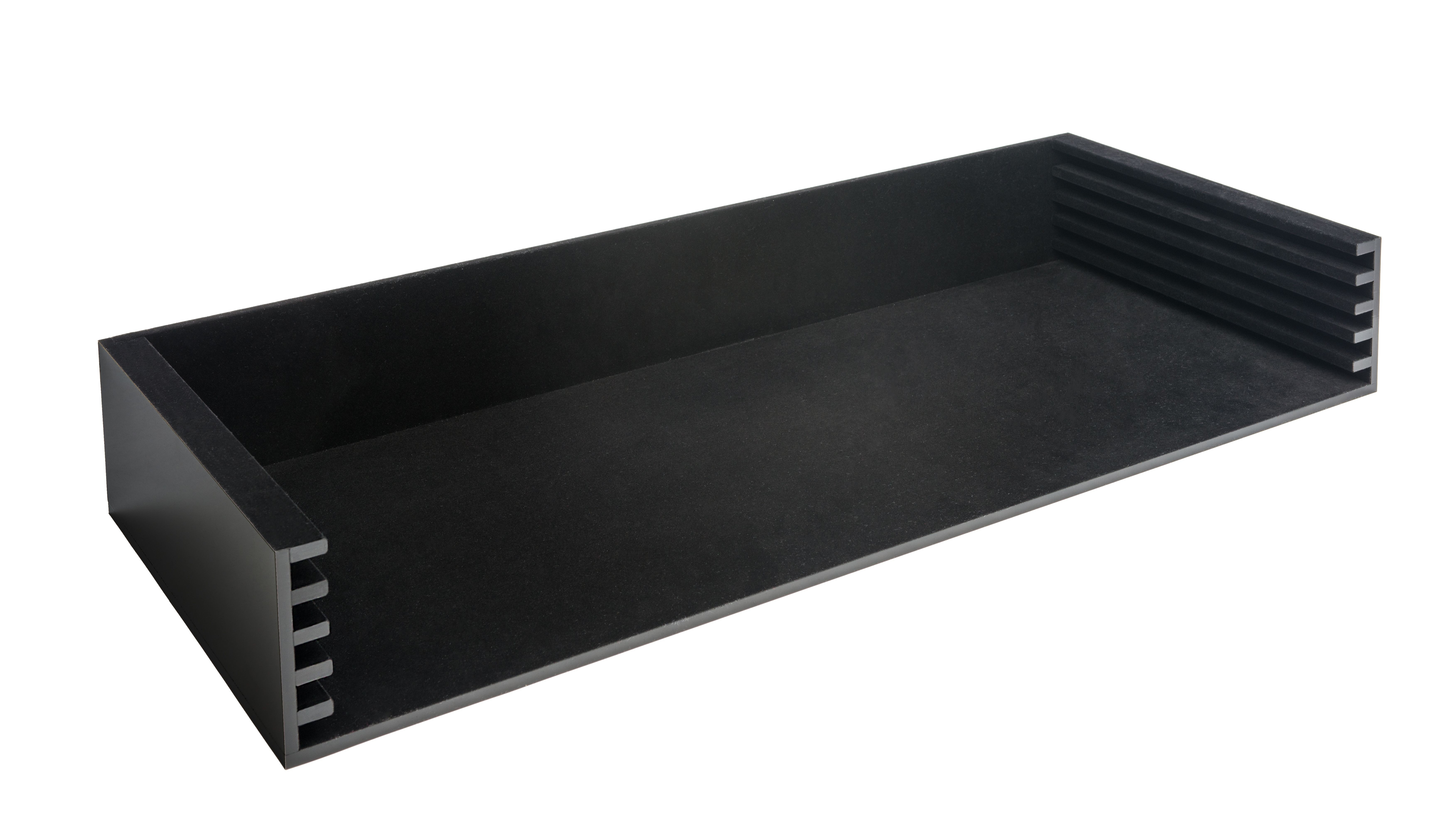 Rosseto SMM003 SKYCAP Black Acrylic Rectangular Surface Case 14" x 34.5" x 5"H