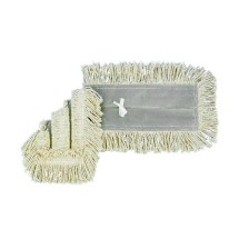 Disposable Dust Mop Head with Sewn Center Fringe, Cotton/Synthetic, 36&quot; x 5&quot; White
