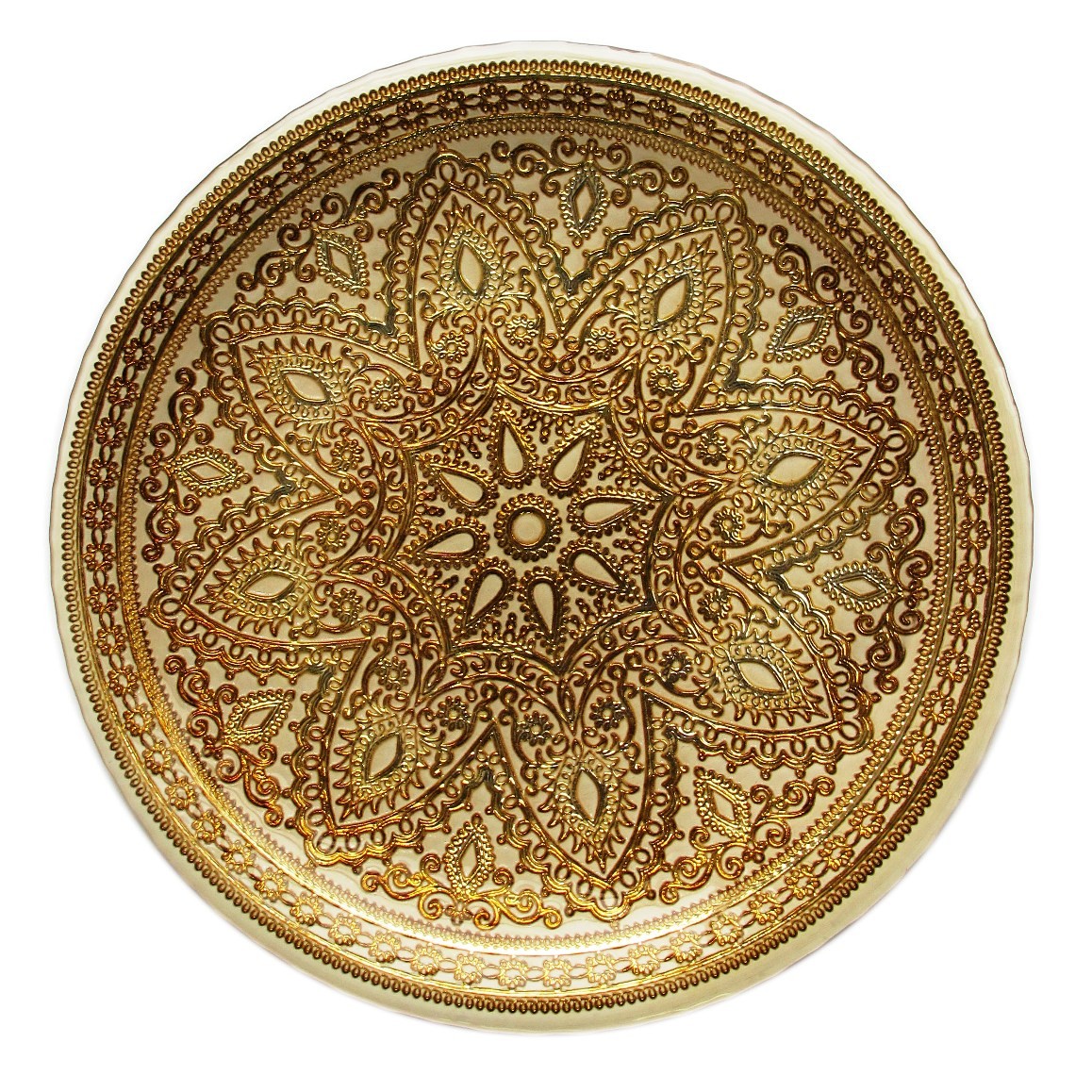 Jay Companies 1900051 Divine Gold Glass Round 13" Charger Plate