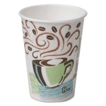 Dixie PerfecTouch Hot Cups, 8 oz., Coffee Dreams Design, Individually Wrapped, 1000/Carton