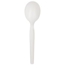 Dixie Medium Weight White Plastic Soup Spoon 1000/Carton