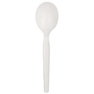 Dixie Medium Weight White Plastic Soup Spoon 1000/Carton