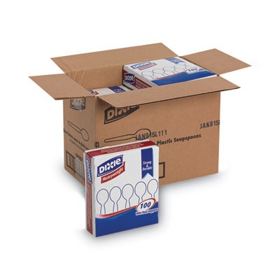 Dixie White Plastic Spoon , Heavy Weight  1000/Carton