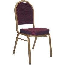Flash Furniture FD-C03-ALLGOLD-EFE1679-GG Dome Back Burgundy Diamond Pattern Fabric Stacking Banquet Chair with Gold Frame
