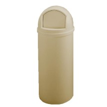 Marshal Classic Trash Container, 25 Gallon, Beige