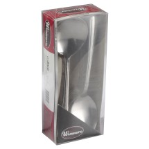 Winco 0081-04 Dominion Medium Weight 18/0 Bouillon Spoon In Clear View Pack (24/Pack)