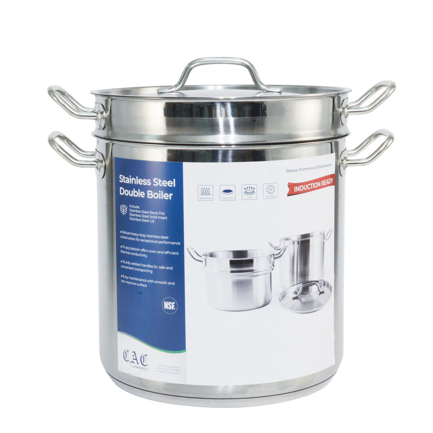 CAC China SPDB-20S Stainless Steel Double Boiler 20 Qt.