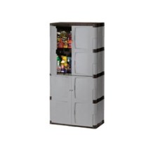 Double-Door Storage Cabinet - Base/Top, 36w x 18d x 72h, Gray/Black