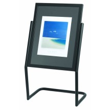 Aarco Products P-15BK Double Pedestal Free Standing Display/Broadcaster Black Frame with Menu Holder
