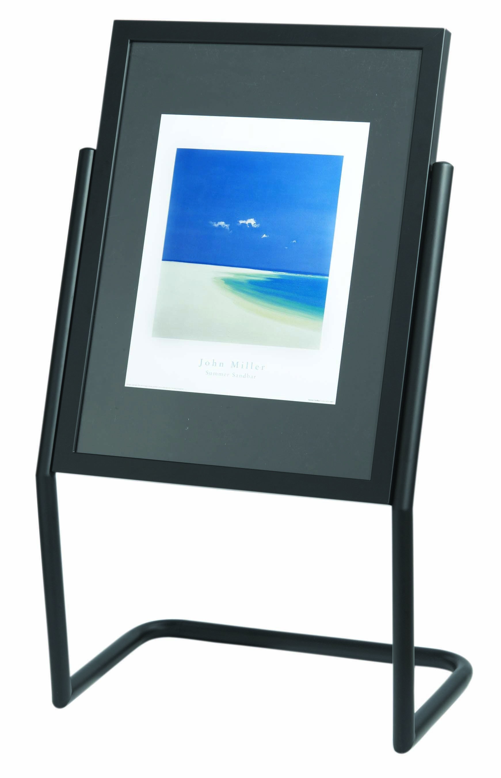 Aarco Products P-15BK Double Pedestal Free Standing Display/Broadcaster Black Frame with Menu Holder