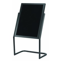 Aarco Products P-17BK Double Pedestal Free Standing Display/Broadcaster Black Frame with Markerboard