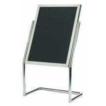 Aarco Products P-17C Double Pedestal Free Standing Display/Broadcaster Chrome Frame with Markerboard