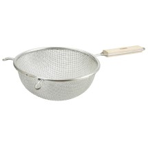 Winco MST-6D Double Mesh Medium Strainer with Wood Handle 6-1/4&quot;