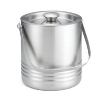 TableCraft RIB76 Double Wall Stainless Steel Ice Bucket, 7&quot; x 6&quot; x 6-1/2&quot;