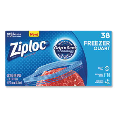 Double Zipper Freezer Bags, 1 qt, 2.7 mil, 6.97