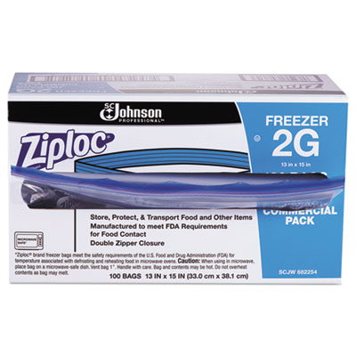 Double Zipper Freezer Bags, 2 gal, 2.7 mil, 13
