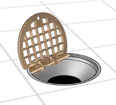 Franklin Machine Products  102-1152 Hinged Brass Floor Drain Grate 4-5/8