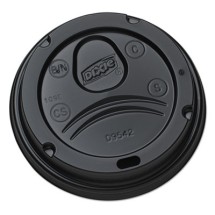 Dixie Black Plastic Drink-Thru Lids for 10-20 oz. Cups, 1000/Carton