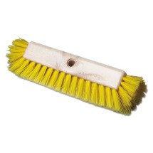 Dual-Surface Scrub Brush, Plastic Fill, 10&quot; Long, Yellow