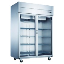 Dukers D55AR-GS2 Glass 2-Door Top Mount Reach-In Refrigerator 55&quot;