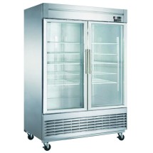 Dukers D55R-GS2 Glass 2-Door Bottom Mount Reach-In Refrigerator 55"