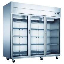 Dukers D83AR-GS3 Glass 3-Door Top Mount Reach-In Refrigerator 82-5/8&quot;