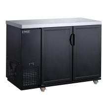 Dukers DBB60-M2 2-Solid Door Refrigerated Black Back Bar Cooler 61&quot;